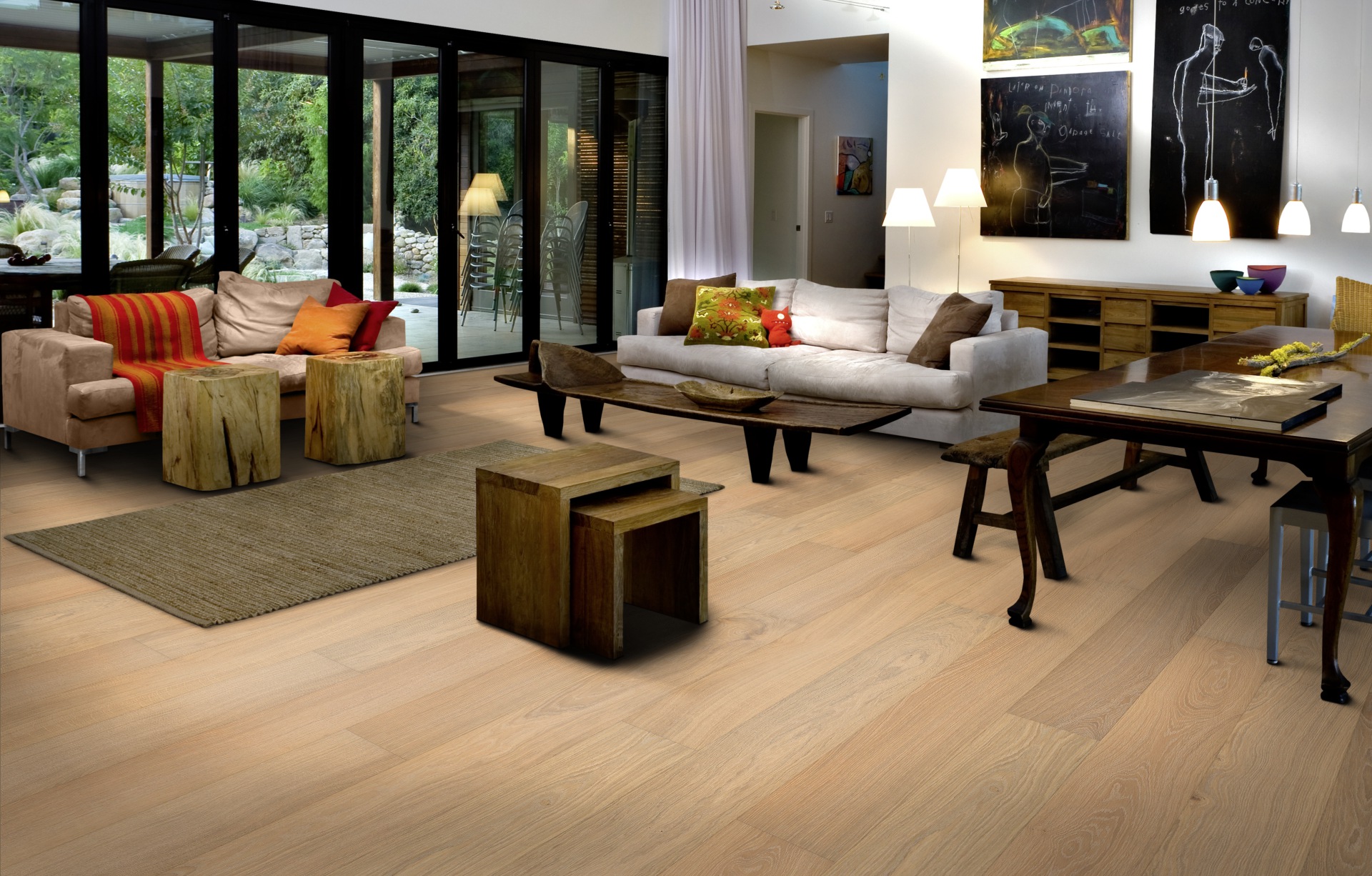 Паркетная доска Kahrs Столичная Дуб Париж Paris 151N4AEK4JKW240 Calm 2420×187×15 фото в интерьере